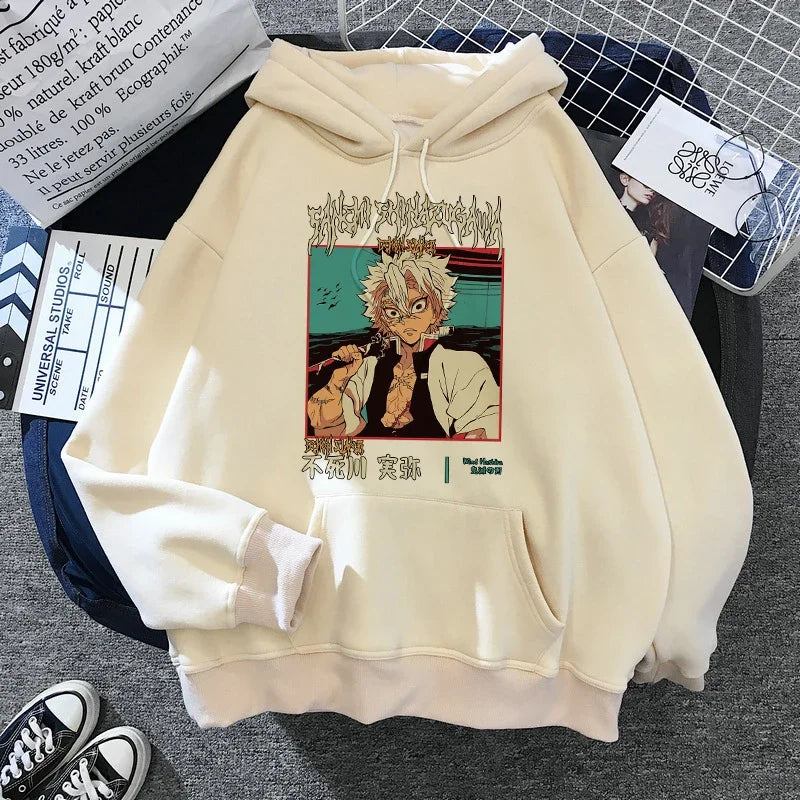 Kimetsu No Yaiba Sweatshirt – Anime Demon Slayer Hoodie mit Tanjiro & Nezuko, Harajuku Kawaii Style