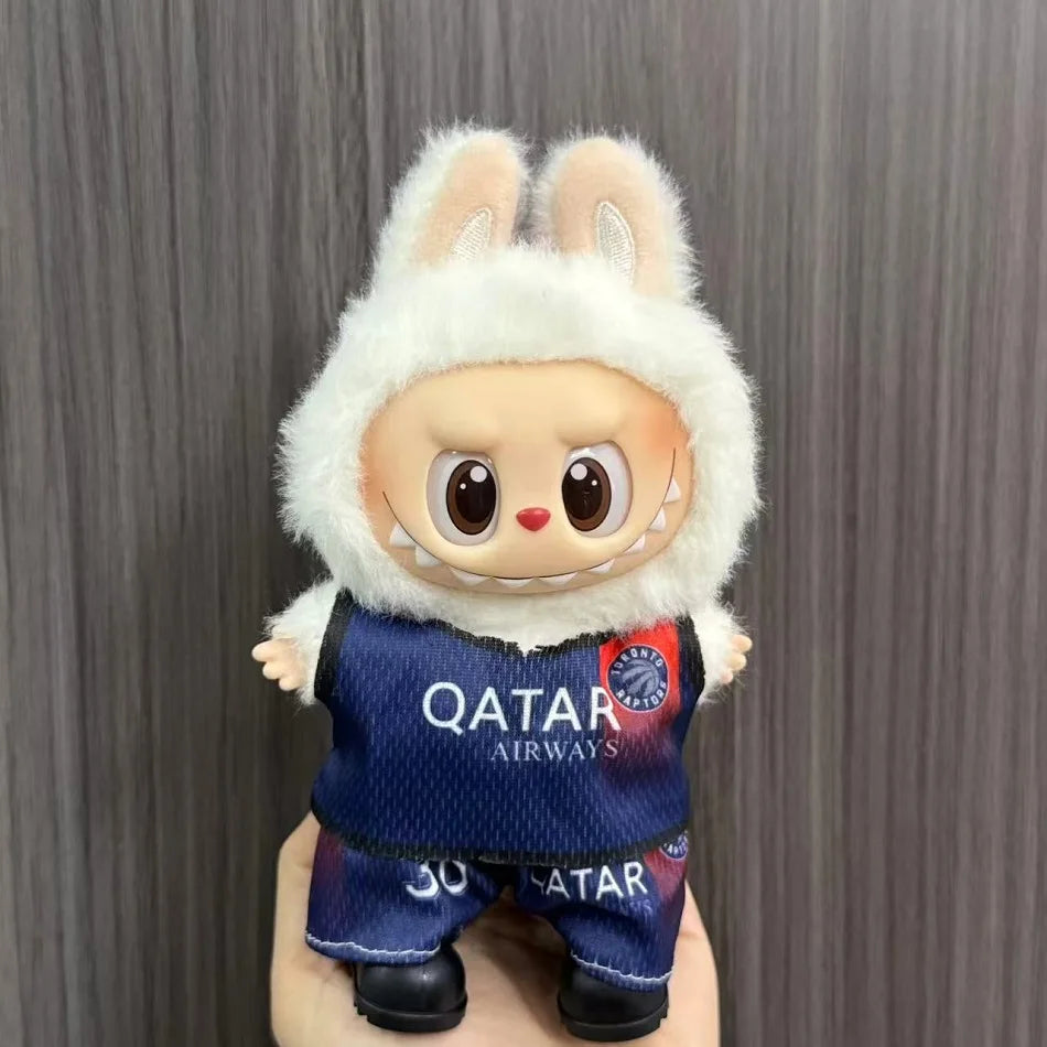 Anime Labubu Puppe Kleidung Fußball Basketball Trikots Labubu Idol V1 V2 Puppen Kleidung Zubehör 15/17 cm Plüsch Puppe Universal