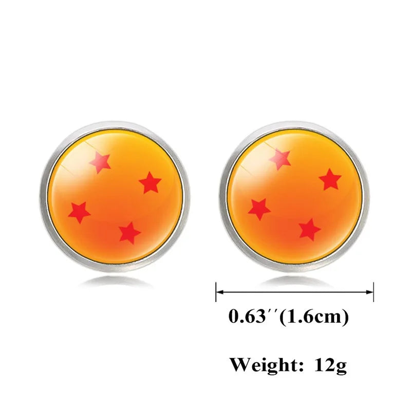 Boutons de manchette FIMAODZ Anime 7-Star Ball – Superbe design en cabochon de verre avec dragon et loup