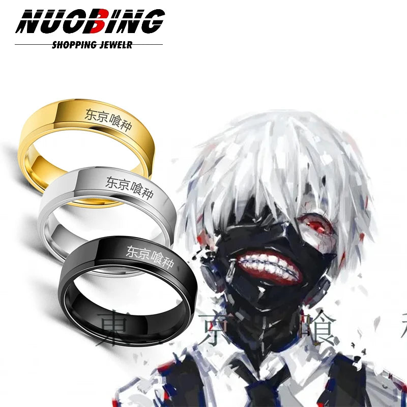 Anime Tokyo Ghoul Kaneki Ken Edelstahlring - Gothic Cosplay Schmuck für Männer & Frauen | Geschenke & Requisiten