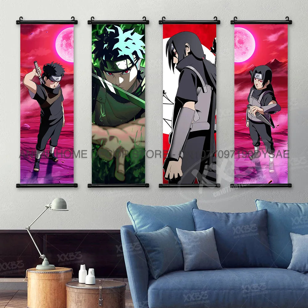 Naruto Posters Scroll Wall Decor Anime Hanging Nara Shikamaru Art Paintings Orochimaru