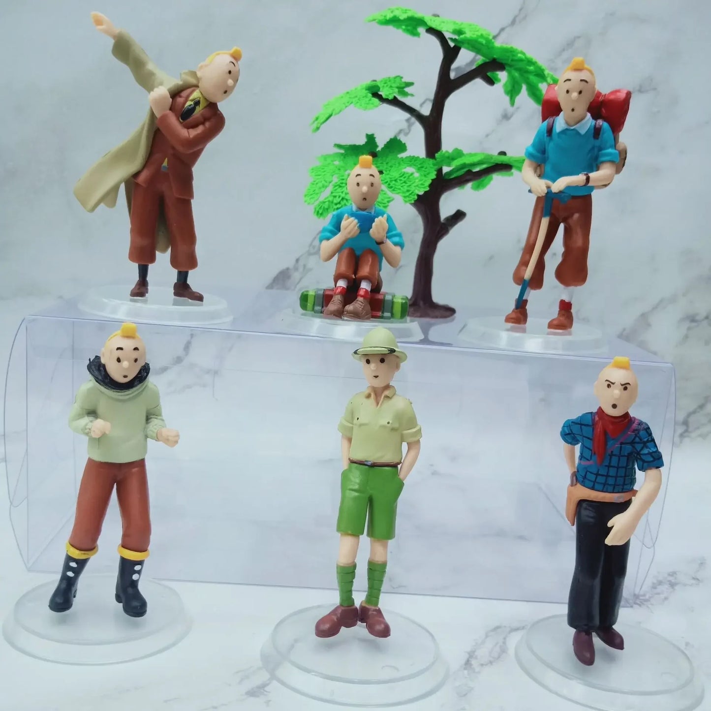 Lot de 6 figurines d'action de dessin animé Les aventures de Tintin en PVC