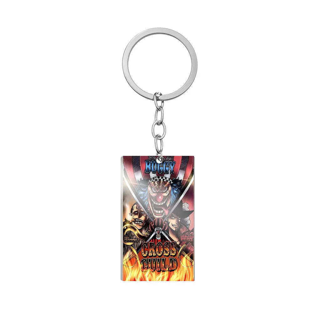Anime One Piece Metal Keychain Accessories Cartoon Action Figures