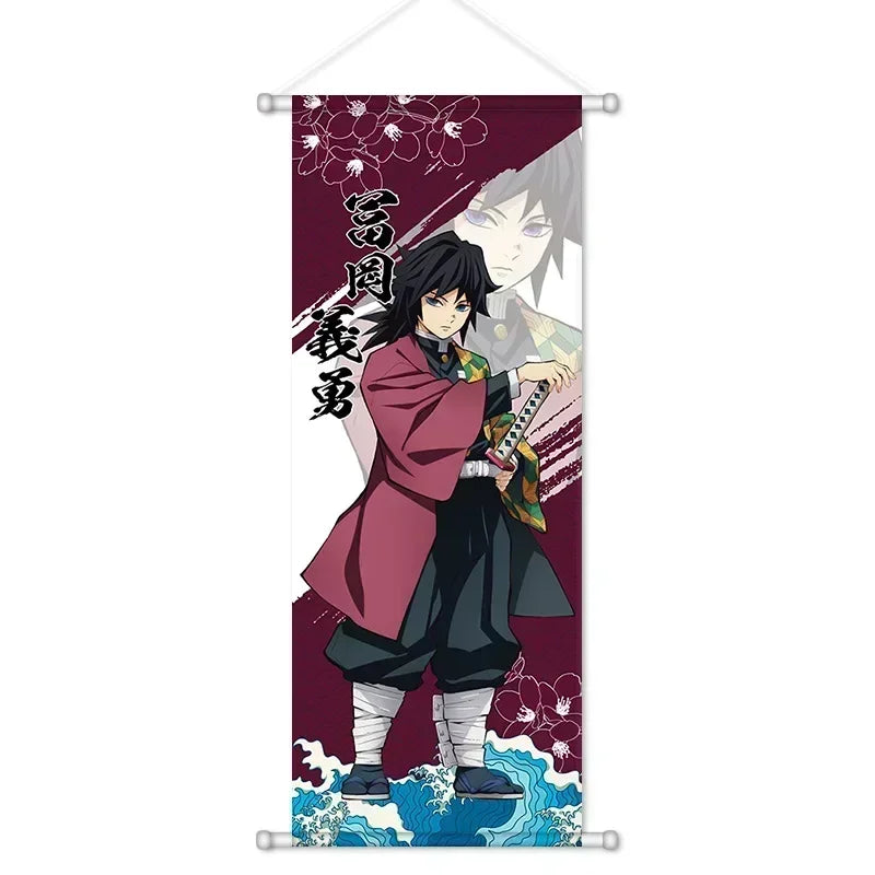 Demon Slayer Cartoon Anime Scroll Canvas Wall Home Decor Anime Poster Wall Art Room Decoration