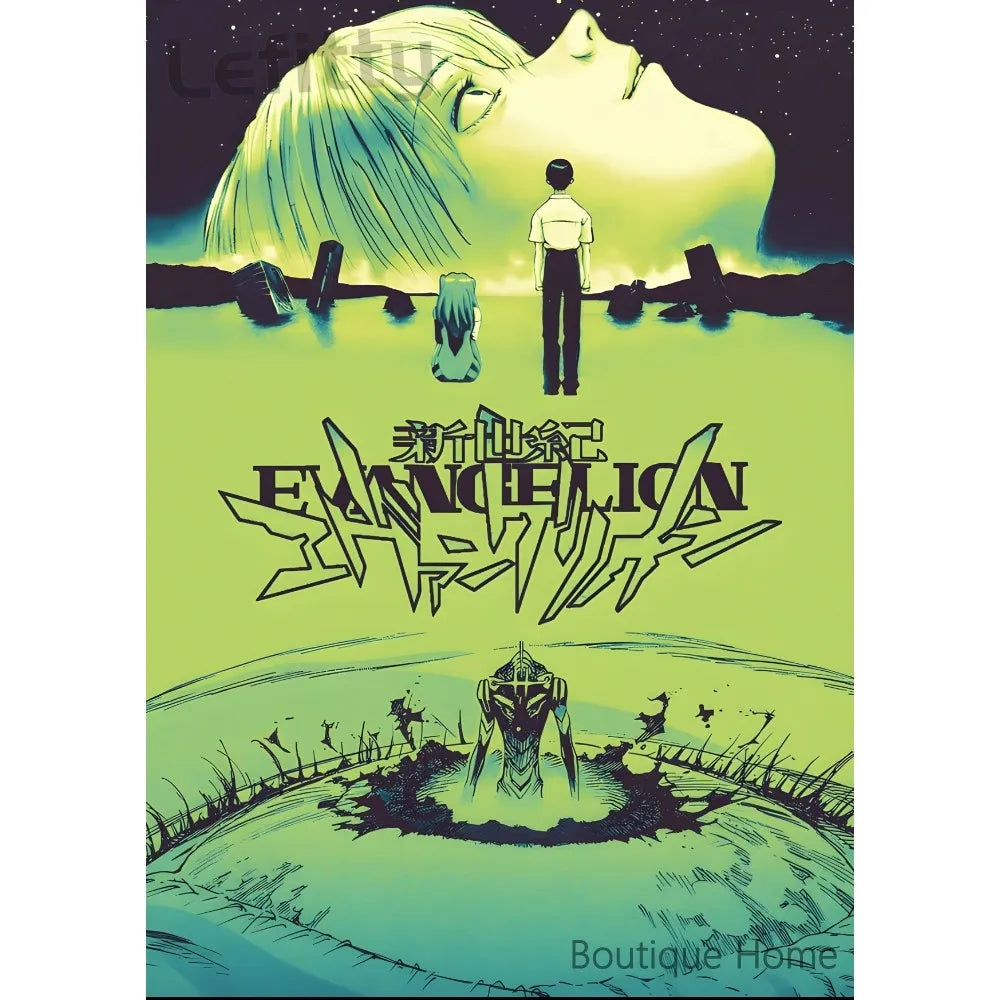 Anime N-Neon G-Genesis E-Evangelions Cooles Poster, klebrige Wandkunst, wasserdichte Heimdekoration