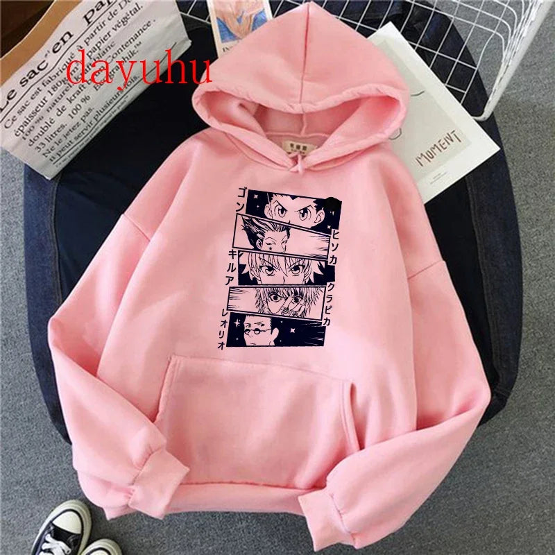 90er Hunter X Hunter Killua Zoldyck Teufelsauge Hoodie – Unisex Streetwear Sweatshirt, Kawaii Hisoka Manga Hoody