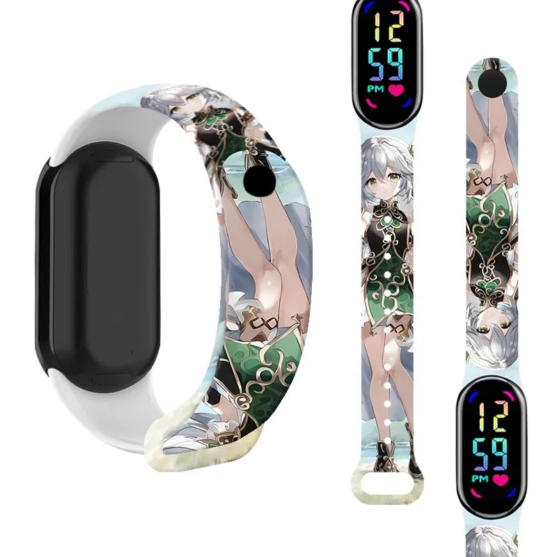Pokémon & Demon Slayer LED-Uhr – Tanjirou & Nezuko Silikon-Touchscreen, wasserdicht, Sportgeschenk