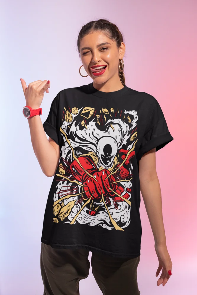 Saitama One Punch Man Anime Manga Unisex T-Shirt Soft Tee with Eye Catching Design