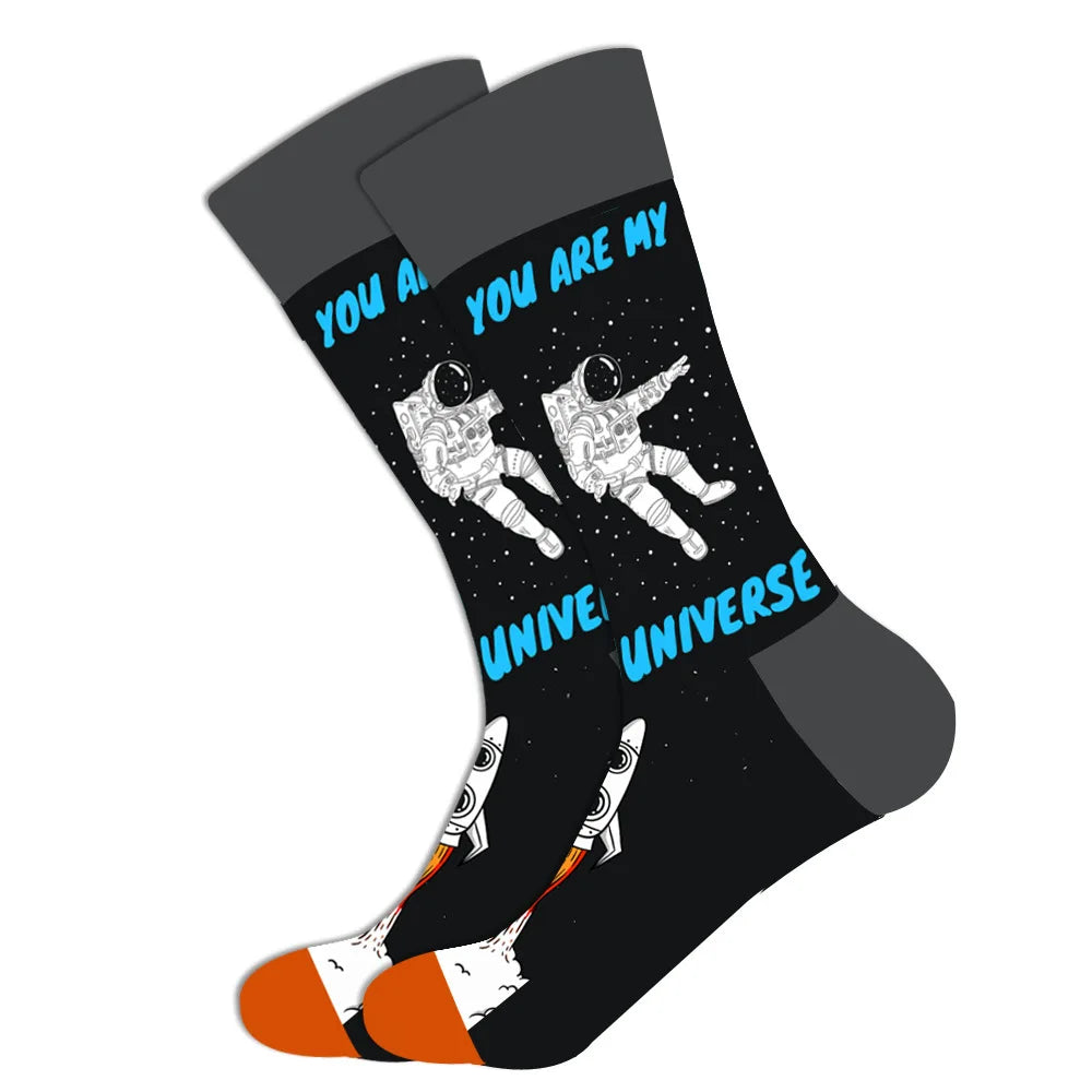 Lustige Streetwear-Socken in großen Größen – Cartoon-Tier- und Obstdesigns, Hip-Hop-Baumwolle