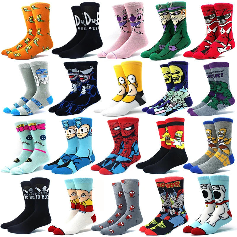 1 Pair New Anime Movie Socks – Cotton Crew, Role-Playing Calf Socks