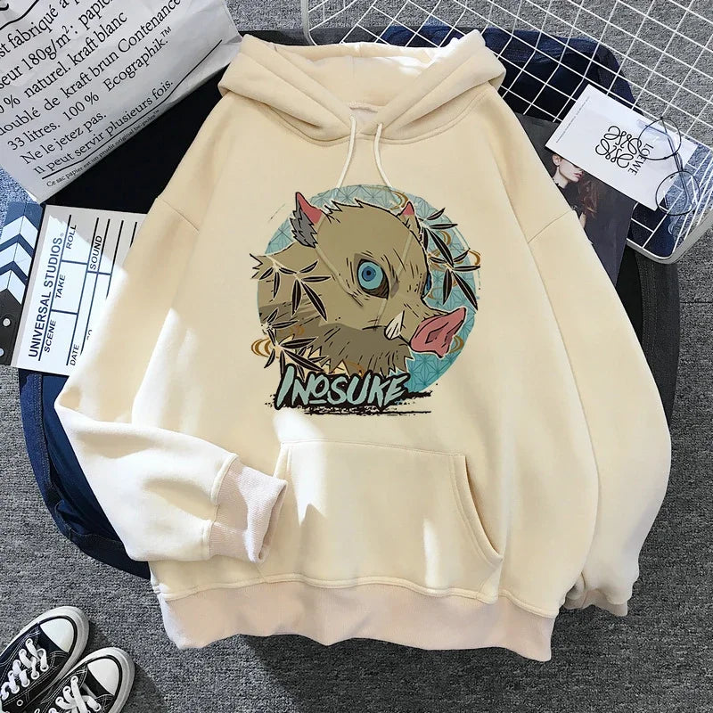 Kimetsu No Yaiba Sweatshirt – Anime Demon Slayer Hoodie mit Tanjiro & Nezuko, Harajuku Kawaii Style