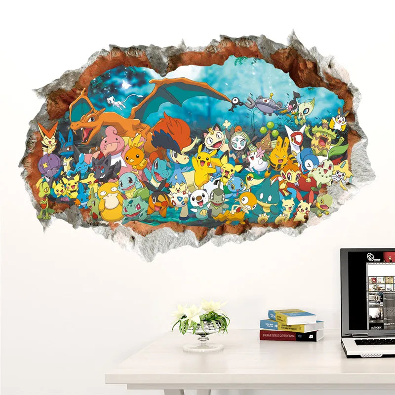 Sticker mural Pokémon Pikachu pour enfants Décoration murale Affiches