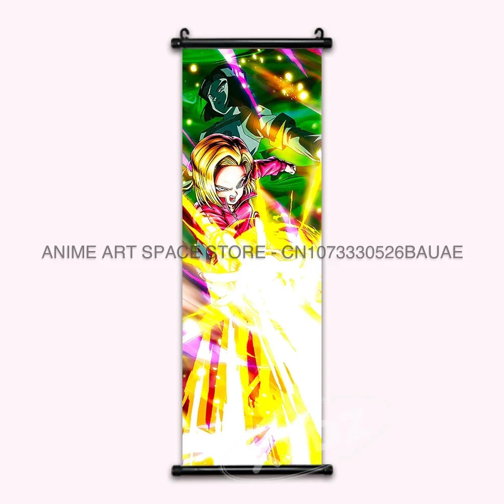Dragon Ball Z Hanging Paintings Room Decorative Poster Anime Saiyan Scrolls Picture Wall Art