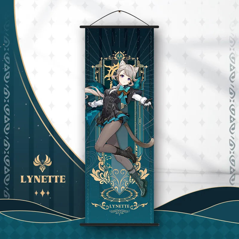 Genshin Impact Scroll Canvas Painting Hanging Anime Poster Wall Art Room Decoration