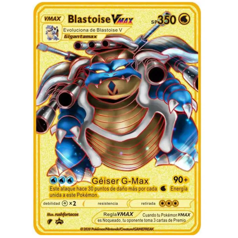 Pokemon Englische Metallkarte Anime-Sammelkarte Kinderspielzeug