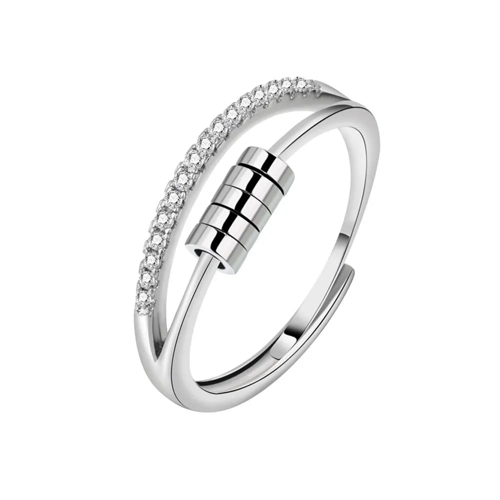 SMJEL Anti-Stress-Angst-Fidget-Spinner-Ring – verstellbarer rotierender Schmuck für Frauen | Entspannung und stilvolle Geschenke