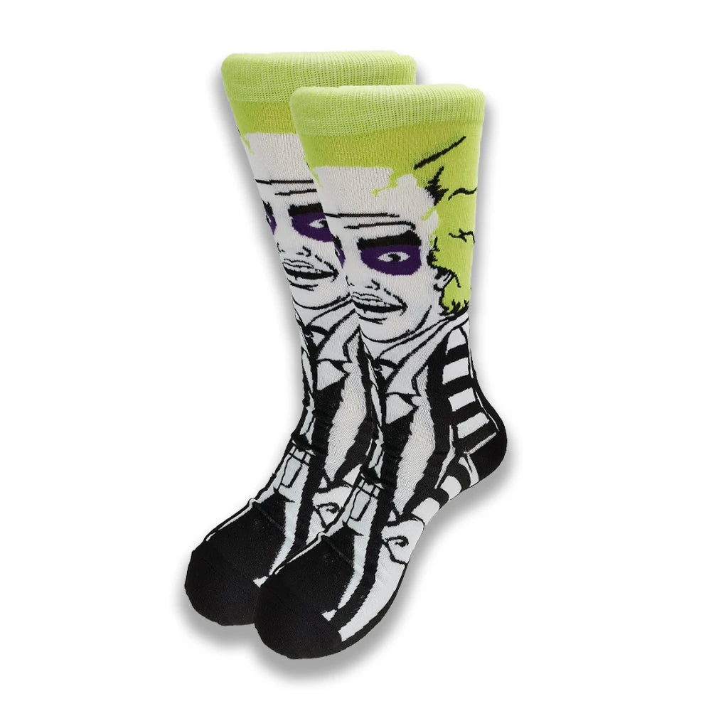 Lustige Socken mit Cartoon-Anime-Print – Personalisierter atmungsaktiver Baumwoll-Hip-Hop-Stil für Männer und Frauen
