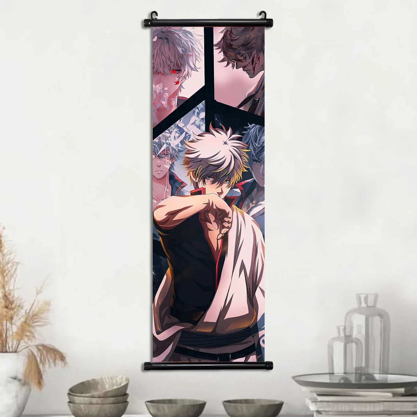 Gintama Gintoki Hanging Scroll Canvas Wall Painting Home Decor Anime Poster Wall Art