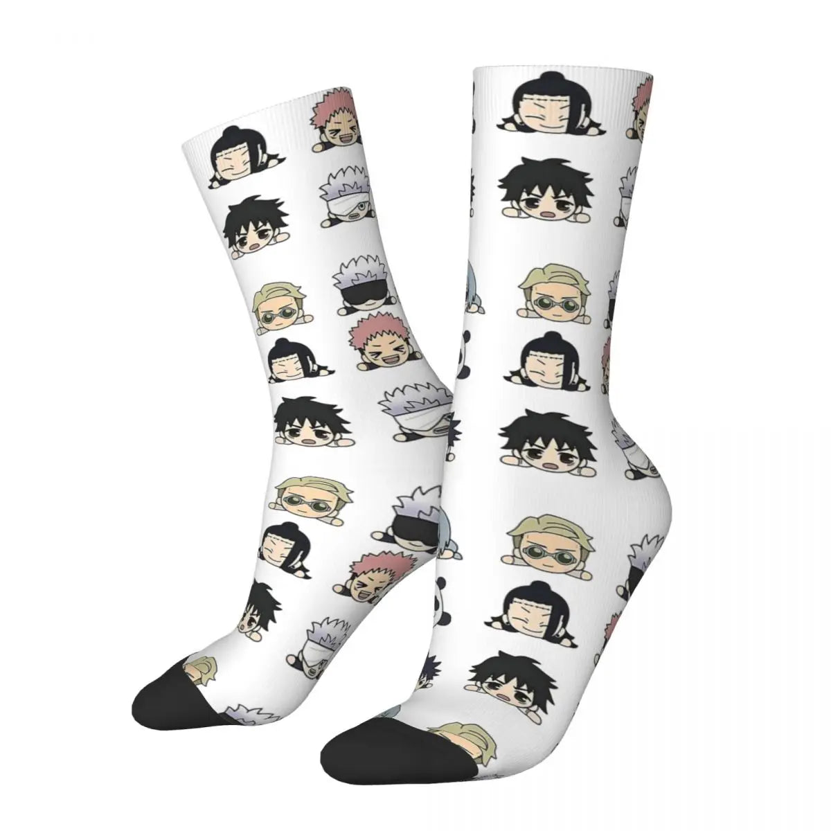 Retro Jujutsu Kaisen Sportsocken – Niedliche Gojo Sensei Polyester-Mittelröhre, Unisex & Schweißabsorbierend