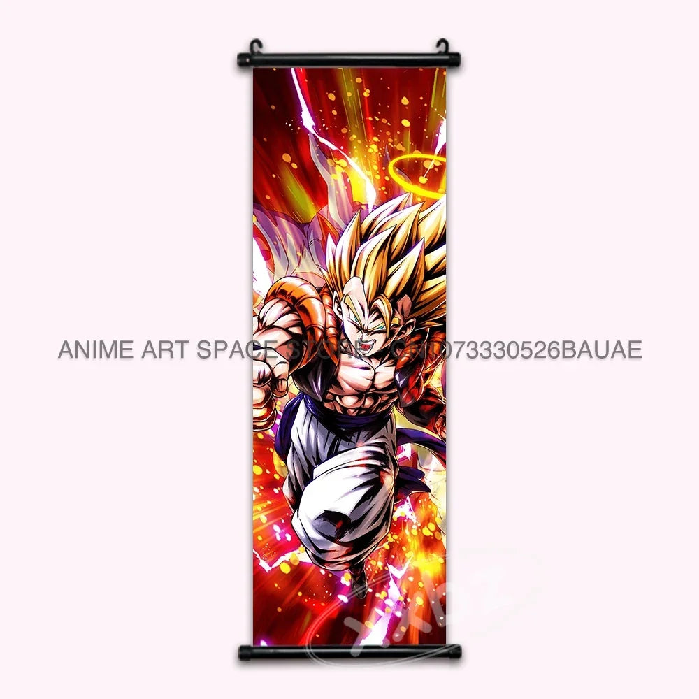 Dragon Ball Z Hanging Paintings Room Decorative Poster Anime Saiyan Scrolls Picture Wall Art