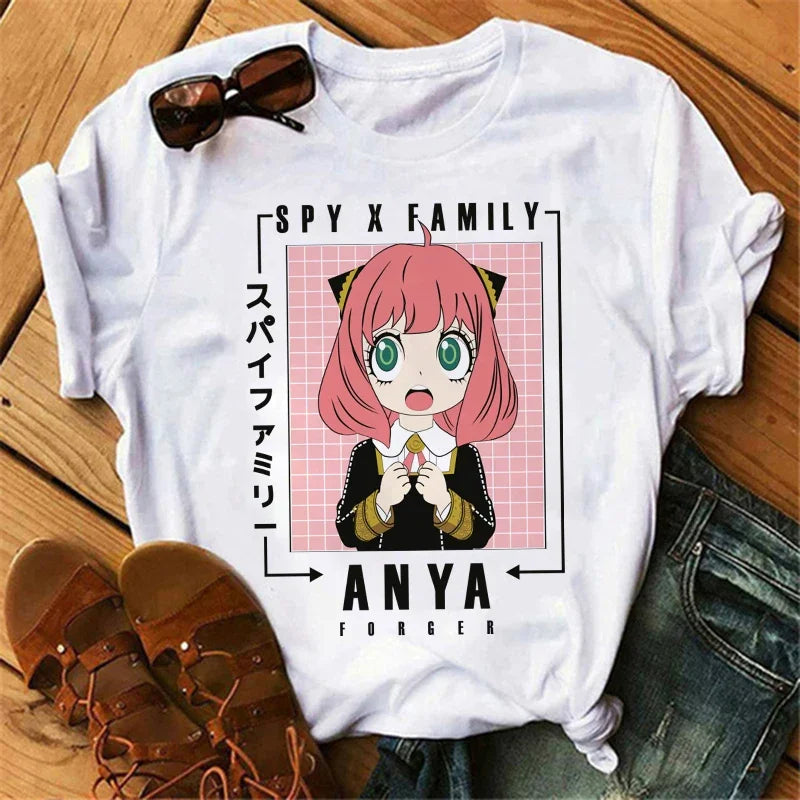 Anime Spy X Family T-Shirt Harajuku Fashion Women’s Short Sleeve O-Neck