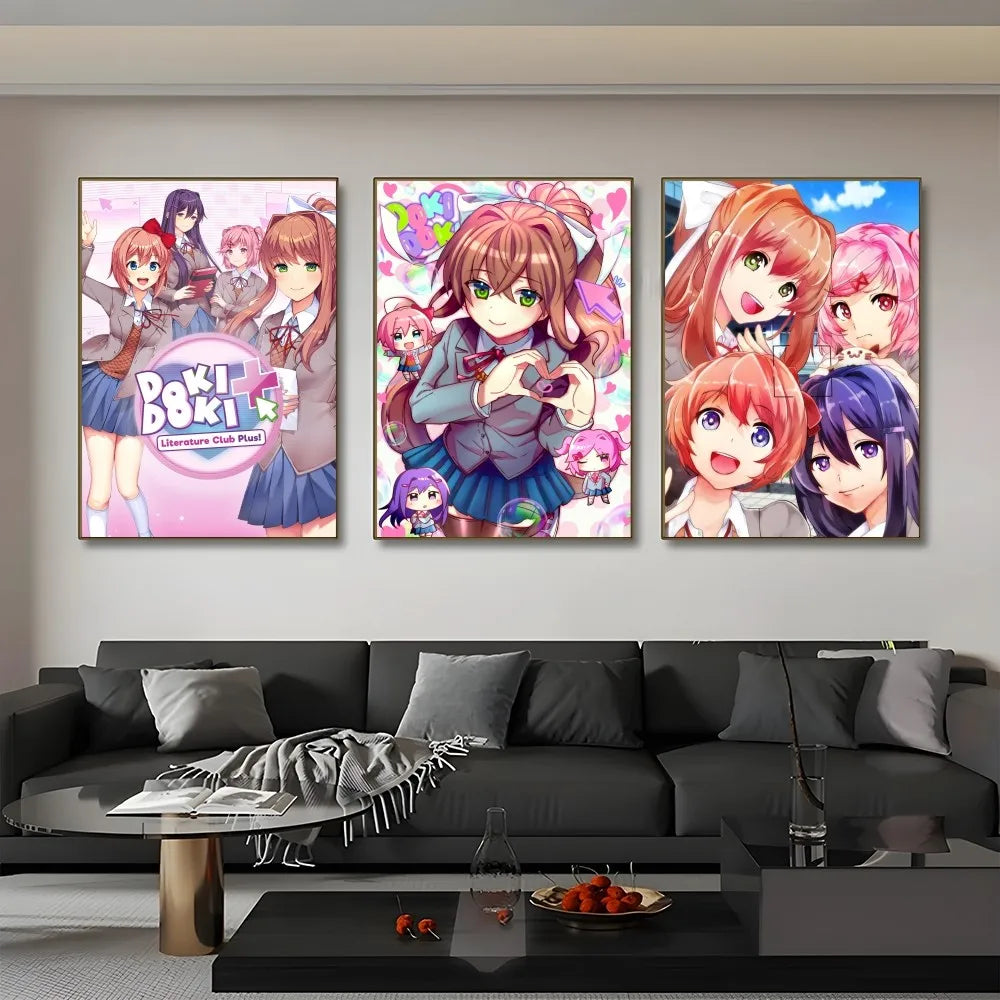 Spiel Doki D-Doki L-Literatur Club Anime Poster Klebewand Kunst Home Decor