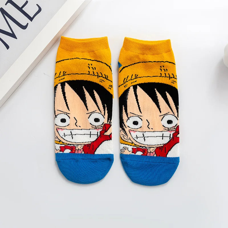 Chaussettes courtes Anime One Luffy Chopper en coton coloré et fin