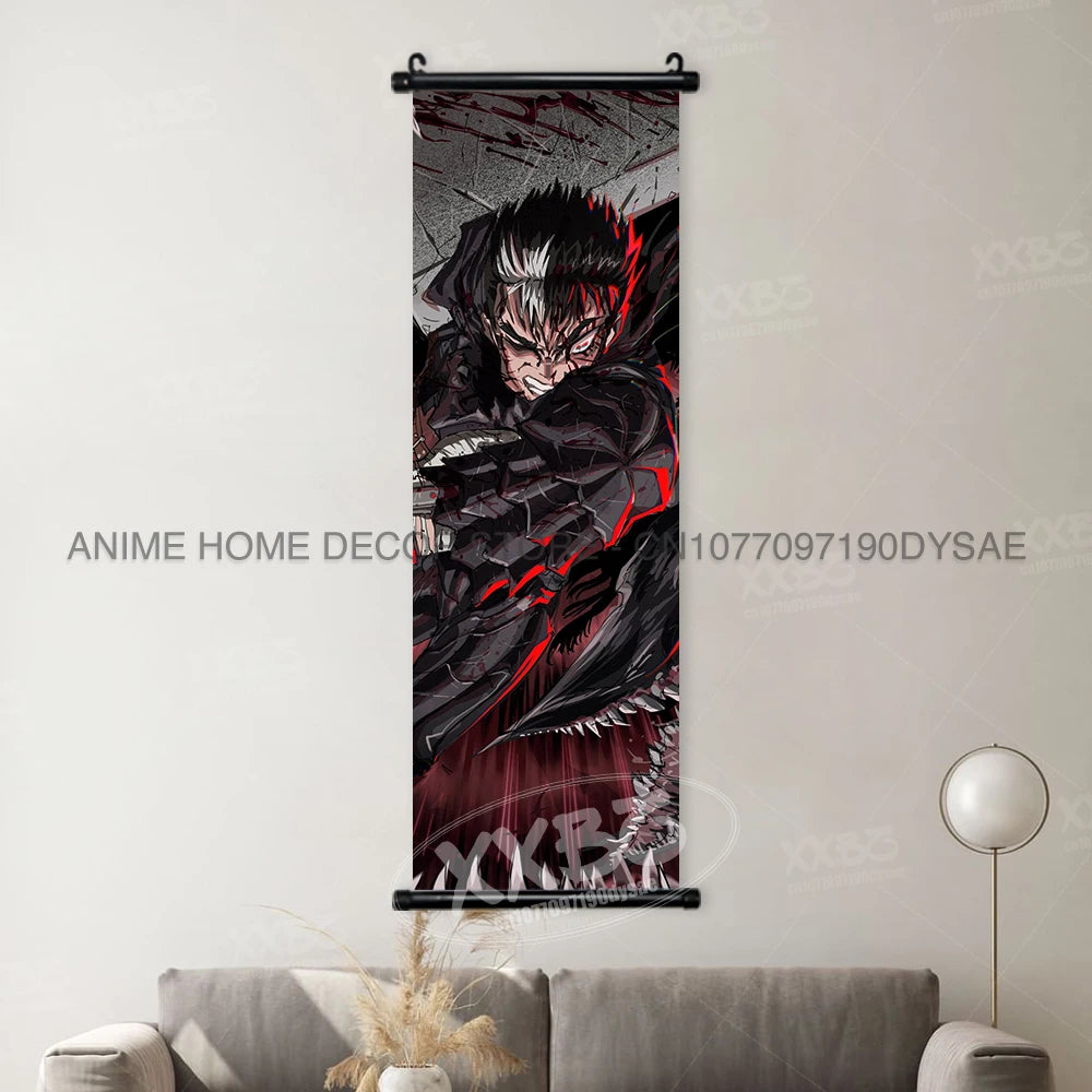 Berserk Poster Black Swordsman Wall Artwork Scrolls Anime Home Decoration