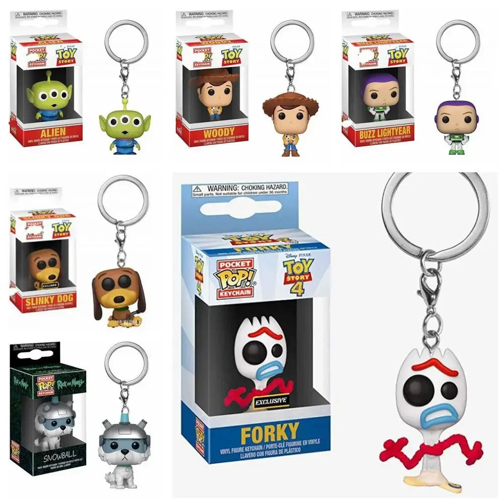 Funko POP Toy Story 4 Figuren – Forky, Slinky Dog, Woody, Buzz Lightyear und Alien-Schlüsselanhänger | Actionfiguren-Sammlung und Kindergeschenk