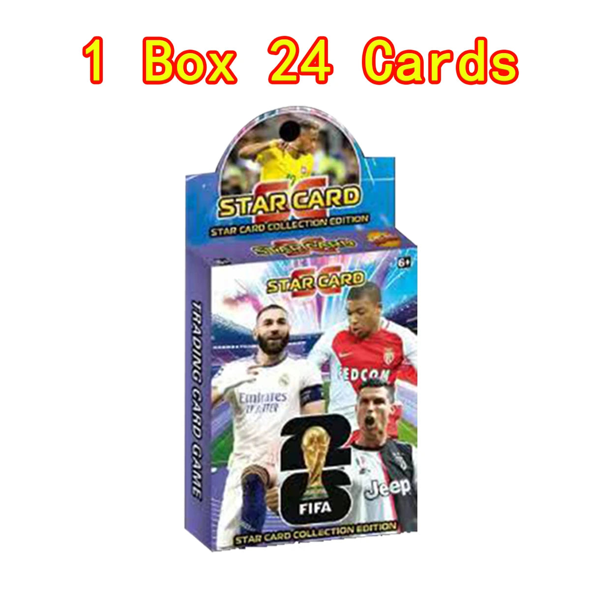 2025 New 24PCS Mini Messi Ronaldo Mbappe Neymar Cards LASER Collection Football Star Rare Game Toys