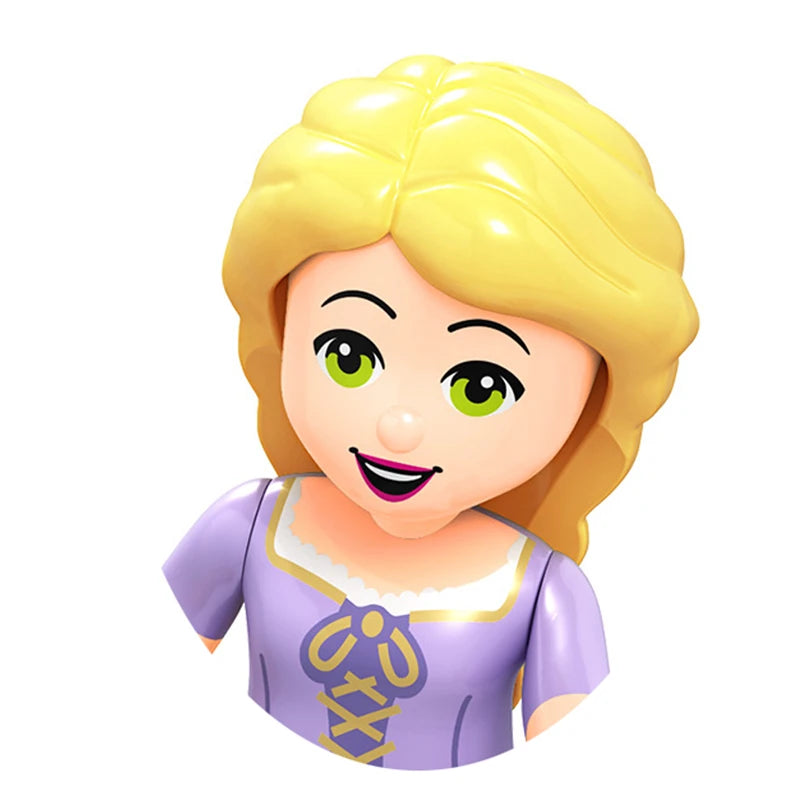 Modèles de mini briques de princesse animée – Belles figurines de filles et blocs de construction sur le thème de la neige pour enfants