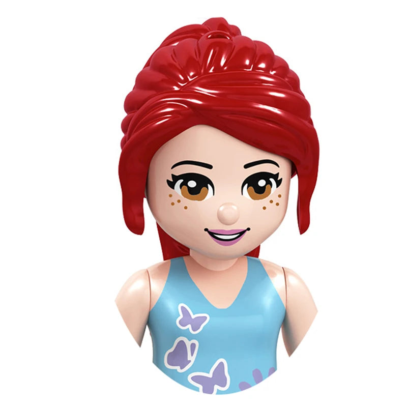 Modèles de mini briques de princesse animée – Belles figurines de filles et blocs de construction sur le thème de la neige pour enfants