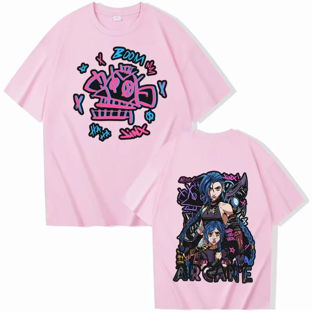 Jinx Arcane Monkey T-Shirt – Women’s Anime Cosplay Grunge Aesthetic Tee