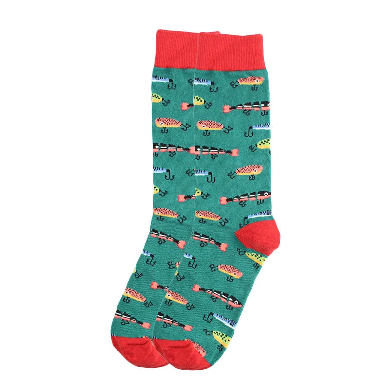 Stylische Baumwollsocken farbige Rollschuhsocken Haifischgeometrie
