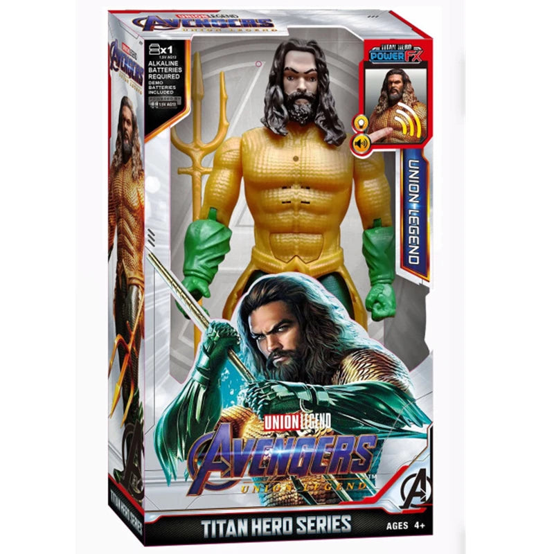 Figurine de super-héros de 30 cm – Thanos, Hulk, Spider-Man, Iron Man, Captain America, Thor et Black Panther avec son et lumière