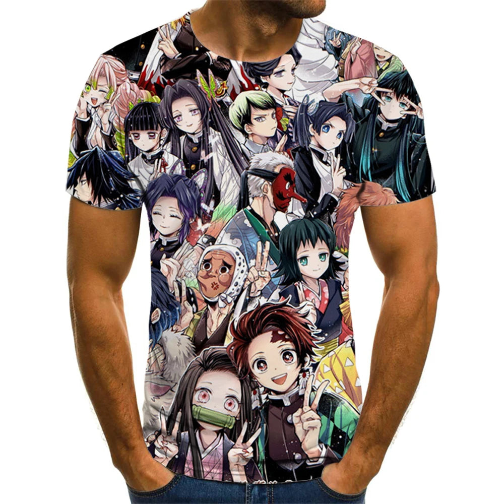 Demon Slayer 3D Print T-Shirt – Unisex Summer Fashion Casual Harajuku Streetwear