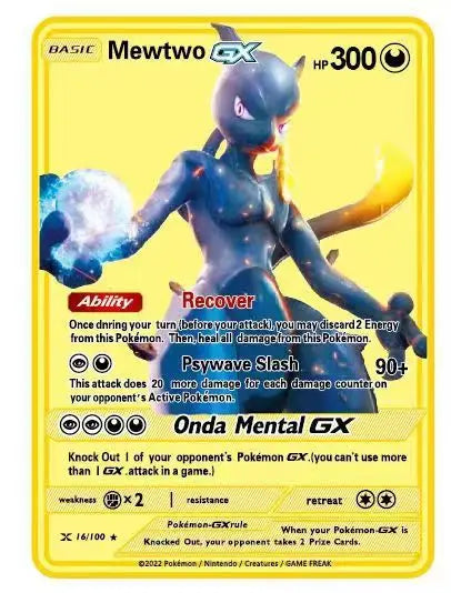 Pokemon Englische Metallkarte Anime-Sammelkarte Kinderspielzeug