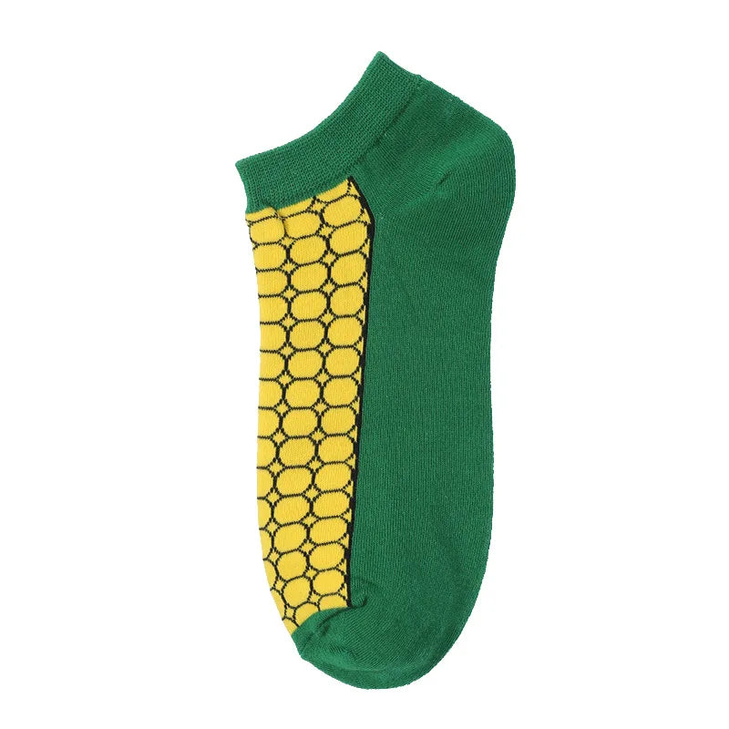 40-Style Bunte Baumwoll-Söckchen für Herren – Lustige Avocado, Tiere & Kunstdrucke
