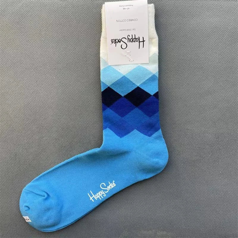 Diamond Check Happy Socks für Herren – Geometrische Sportsocken aus Baumwolle (Größe 41–46)