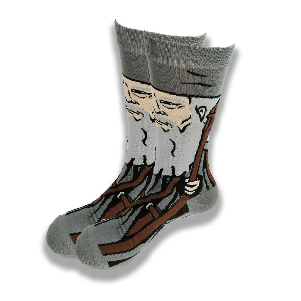Lustige Socken mit Cartoon-Anime-Print – Personalisierter atmungsaktiver Baumwoll-Hip-Hop-Stil für Männer und Frauen