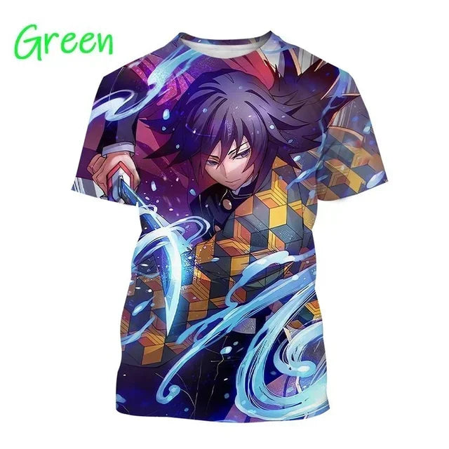 Demon Slayer 3D Print T-Shirt New Anime Fashion Harajuku Casual Street Tee