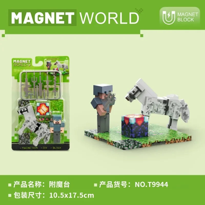 Minecraft Steve Mini Actionfiguren Anime Magnetblöcke Modell MC Spielfigur Puzzle