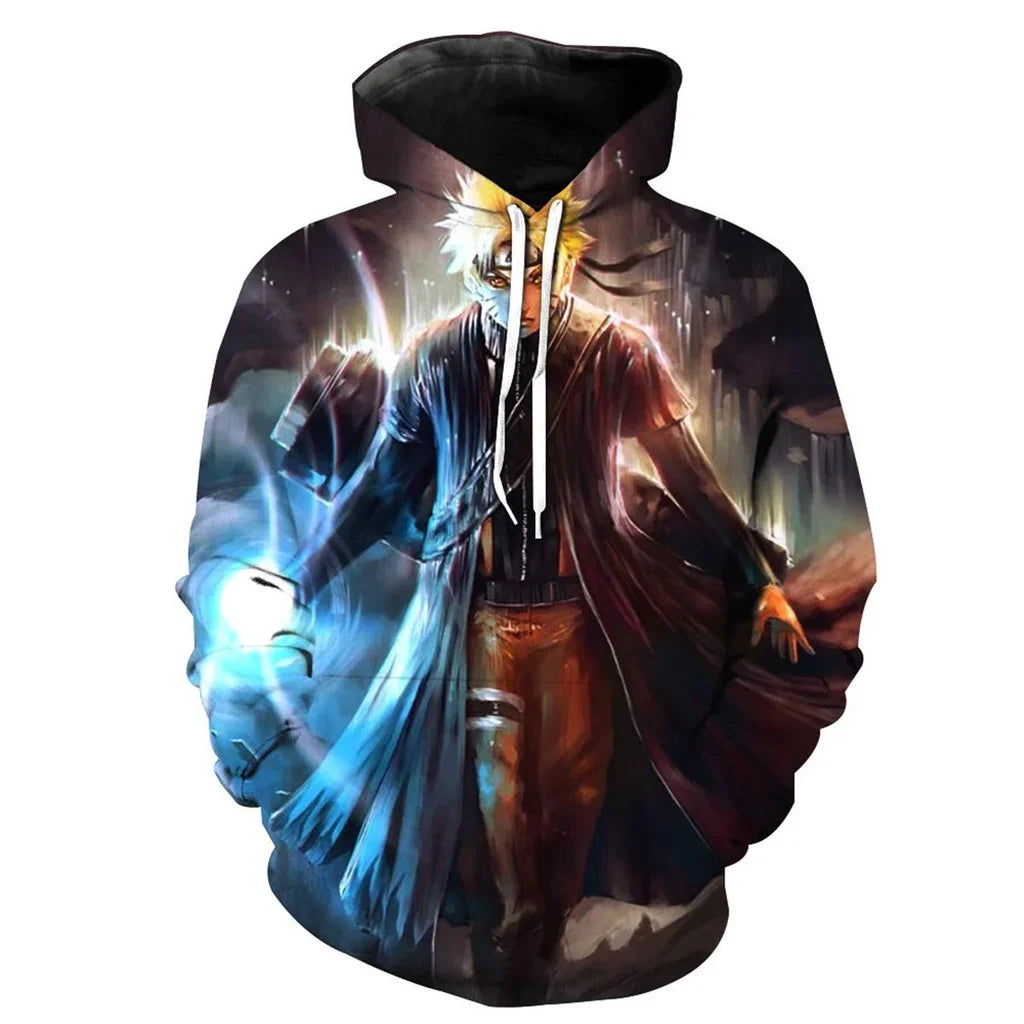 Naruto 3D Printed Kakashi Hoodie – Men’s Short Sleeve Hip Hop Streetwear Sweatshirt