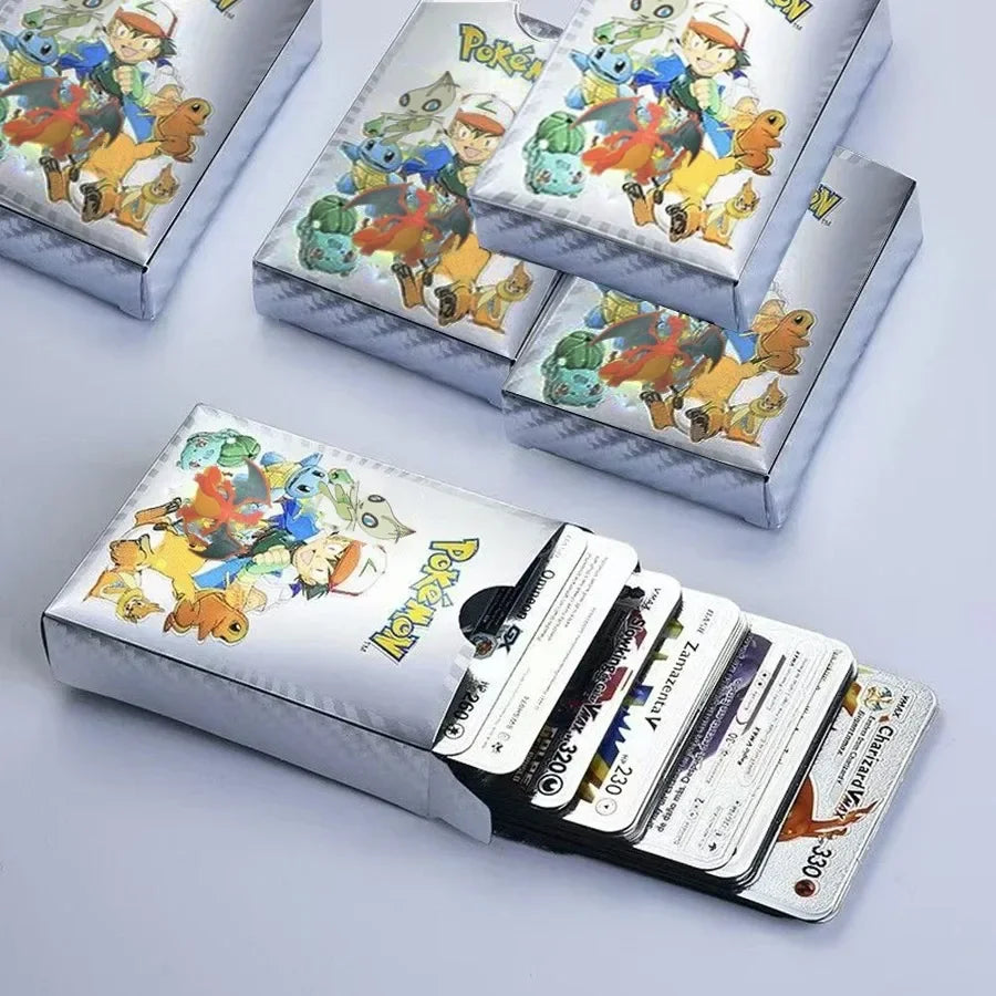 27-110 stücke Pokemon Karten Pikachu Gold Silber Schwarz Bunte Vmax GX Sammlung Karte Spielzeug