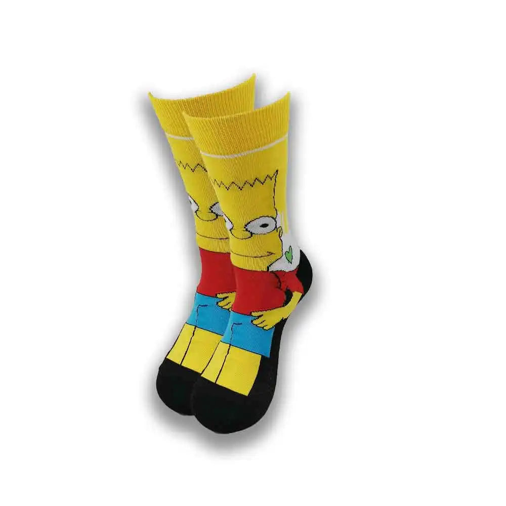 Lustige Socken mit Cartoon-Anime-Print – Personalisierter atmungsaktiver Baumwoll-Hip-Hop-Stil für Männer und Frauen