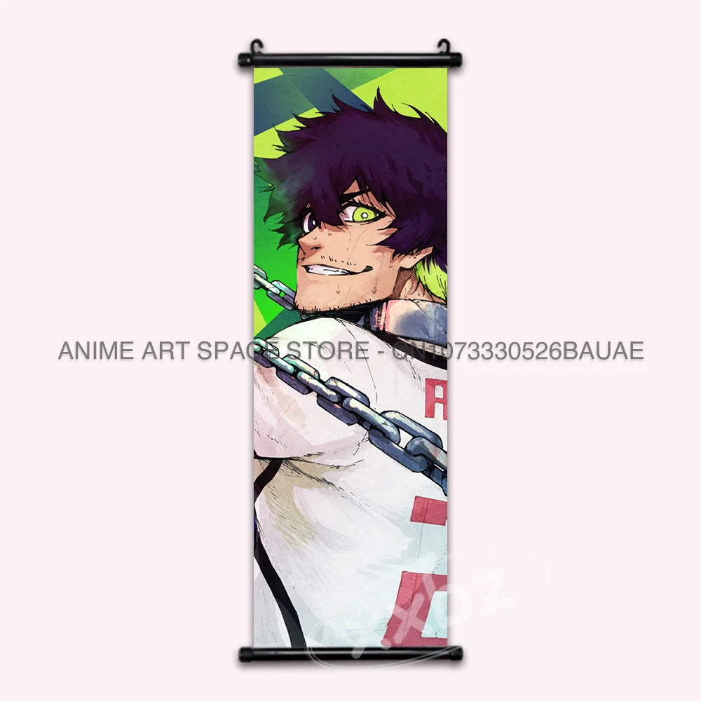 Blue Lock Hanging Painting Anime Poster Wall Art Canvas Scroll Home Decor
