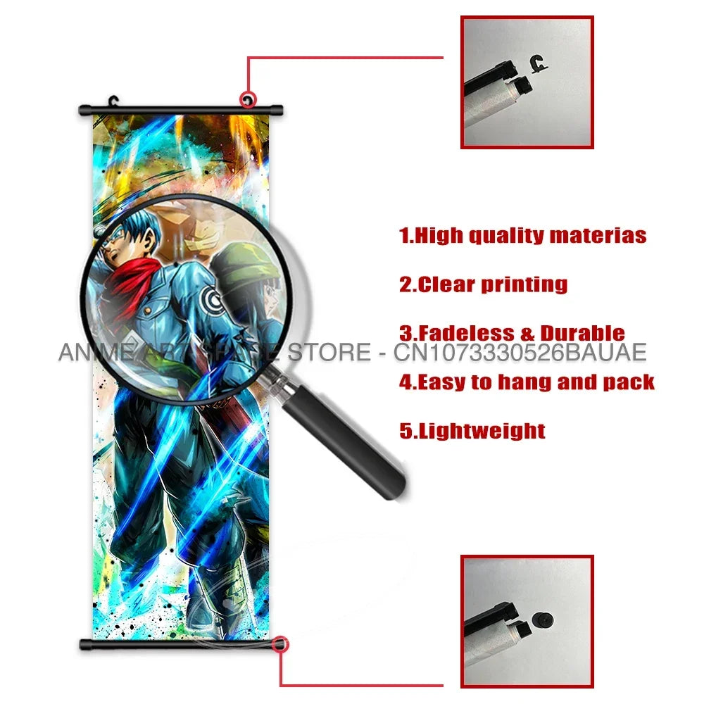 Dragon Ball Z Hanging Paintings Room Decorative Poster Anime Saiyan Scrolls Picture Wall Art