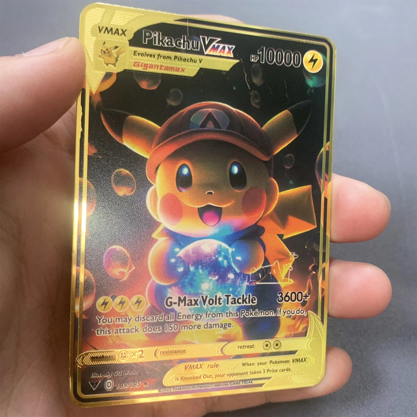 Pokemon Metall Karte 10000 Punkte Arceus Charizard Raichu Super Karte Goldene Englisch Anime Sammlung Karten