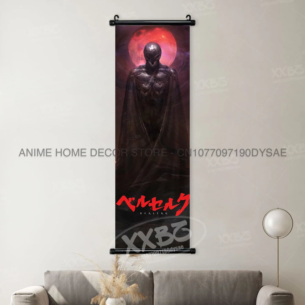 Berserk Poster Black Swordsman Wall Artwork Scrolls Anime Home Decoration
