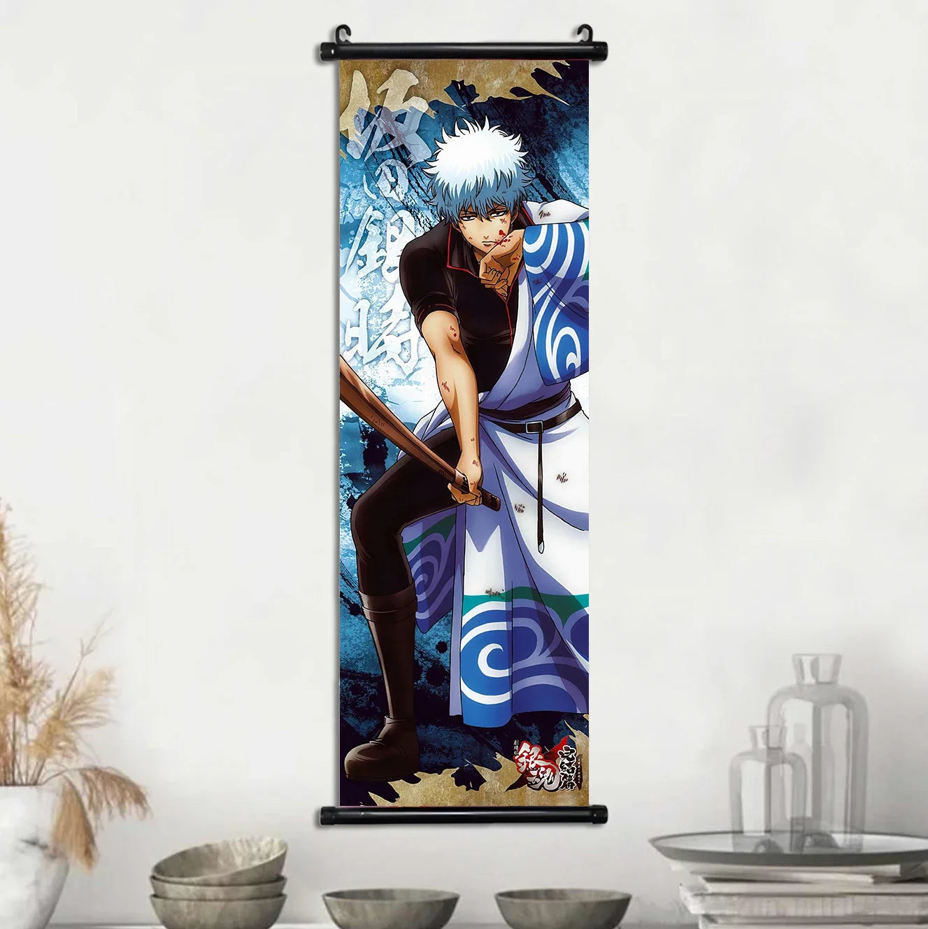 Gintama Gintoki Hanging Scroll Canvas Wall Painting Home Decor Anime Poster Wall Art